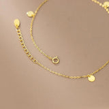 925 Sterling Silver Minimalist Disc Cross Link Chain Anklet for Women Girl