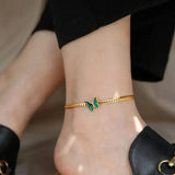 Personalized Titanium Steel Butterfly Ankle Chain