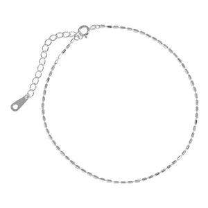 925 Silver Simple Adjustable Anklets for Men Women