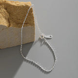 925 Silver Simple Adjustable Anklets for Men Women