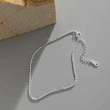 925 Silver Simple Adjustable Anklets for Men Women