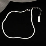 Charm Snake Chain Anklet For Women Silver Stainless Steel