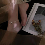 925 Silver Disc Anklets Lucky Beads for Women Gift DG0122