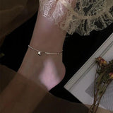 925 Silver Disc Anklets Lucky Beads for Women Gift DG0122