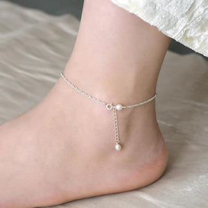 Freshwater Pearl 925 Sterling Silver Anklet for Women