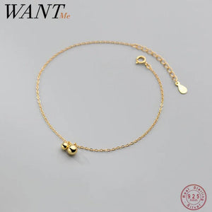 925 Silver Ocean Beach Link Chain Anklet for Women