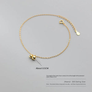 925 Silver Ocean Beach Link Chain Anklet for Women