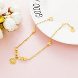 OMHXFC JB19 Heart Charm Lucky Beads Beach Anklet