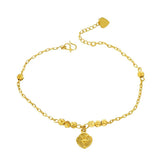 OMHXFC JB19 Heart Charm Lucky Beads Beach Anklet