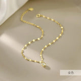925 Sterling Silver Round Bead Feet Chain Necklace