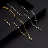 925 Sterling Silver Round Bead Feet Chain Necklace