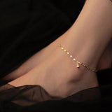 925 Sterling Silver Round Bead Feet Chain Necklace