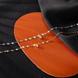 925 Sterling Silver Round Bead Feet Chain Necklace