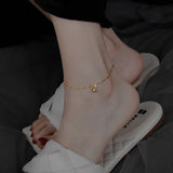 925 Sterling Silver Round Bead Feet Chain Necklace