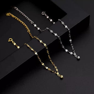 925 Silver Ball Chain Women's Feet Sparkling Jewelry