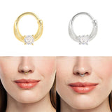 Zircon Crystal Septum Hoop Earrings Piercing Body Jewelry