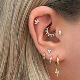 Zircon Crystal Septum Hoop Earrings Piercing Body Jewelry
