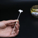 Antique Apricot Leaf Hairpin 925 Silver Tiara Retro Accessories