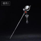 Thai Silver Inlaid Hetian Jade Hairpin Female Butterfly Tassel Retro Style