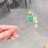 Women Ancient Style Flower Hairpin Tassel Headwear