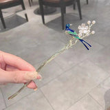 Women Ancient Style Flower Hairpin Tassel Headwear
