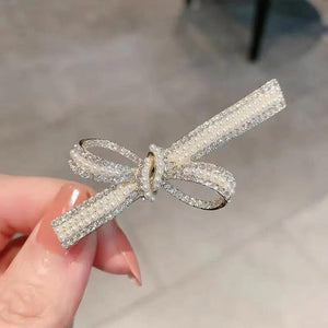 Flower Hairpin Pearl Rhineau Leaf Hair Clip