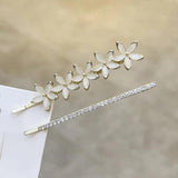 Women's Pearl Opal Rhinestone Hairpin Flower Clip