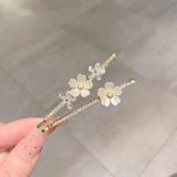 Women's Pearl Opal Rhinestone Hairpin Flower Clip