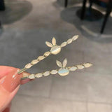 Women's Pearl Opal Rhinestone Hairpin Flower Clip