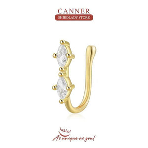 925 Nose Rings Piercing Studs Hypoallergenic Crystal Zircon Jewelry Gift