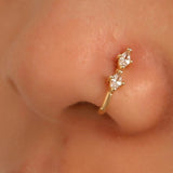 925 Nose Rings Piercing Studs Hypoallergenic Crystal Zircon Jewelry Gift