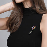 CZ Crystal Flower Brooches for Women
