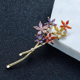 CZ Crystal Flower Brooches for Women