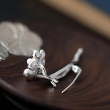 S925 Silver Pink Flower Brooches for Women