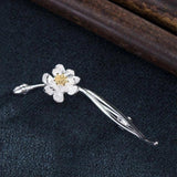 S925 Silver Pink Flower Brooches for Women