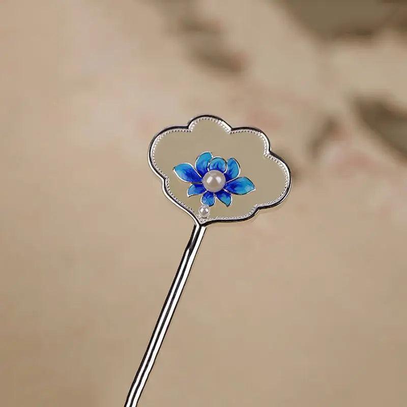Natural Hotan Jade Ruyi Flower Hair Jewelry Tiara