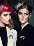 Leaf Plant Moon Brooch Female Crystal Corsage Suit Accessories