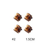 5pcs Mini Trumpet Clip 1.5cm Tortoise Shell Bangs Small Hair Clip
