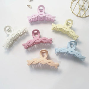 1pcs Butterscotch Twist Hollow Back Head Plate Hair DIY Blank Grab Clip