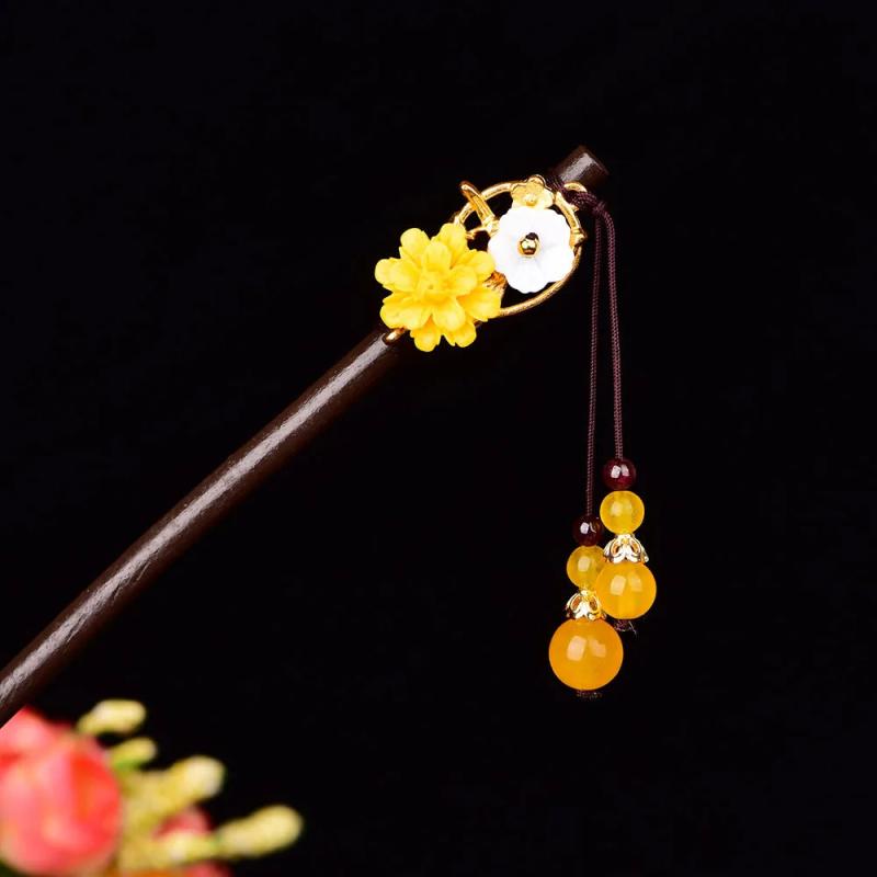 Jade Stone Hair Sticks Hairpin Charm Jadeite Jewelry for Her