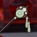 Jade Stone Hair Sticks Hairpin Charm Jadeite Jewelry for Her