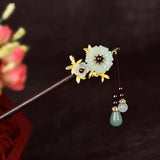 Jade Stone Hair Sticks Hairpin Charm Jadeite Jewelry for Her