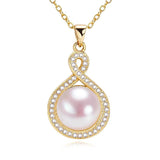 14k Filled Water Drop Choker Pendant Pearl Necklace Natural Pearl Clavicle Chain