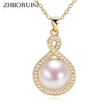 14k Filled Water Drop Choker Pendant Pearl Necklace Natural Pearl Clavicle Chain