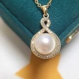 14k Filled Water Drop Choker Pendant Pearl Necklace Natural Pearl Clavicle Chain
