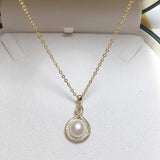 14k Filled Water Drop Choker Pendant Pearl Necklace Natural Pearl Clavicle Chain