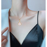 14k Filled Water Drop Choker Pendant Pearl Necklace Natural Pearl Clavicle Chain