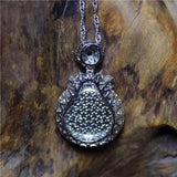 Pink Purple Agate Inlaid Button Necklace For Women