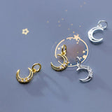 925 Silver Moon CZ Charm Pendant DIY Jewelry DZ410