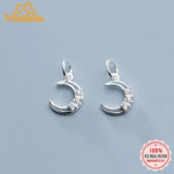 925 Silver Moon CZ Charm Pendant DIY Jewelry DZ410